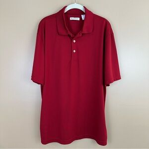 Cubavera Brick Red Ribbed Polo Shirt XL Preppy Casual
